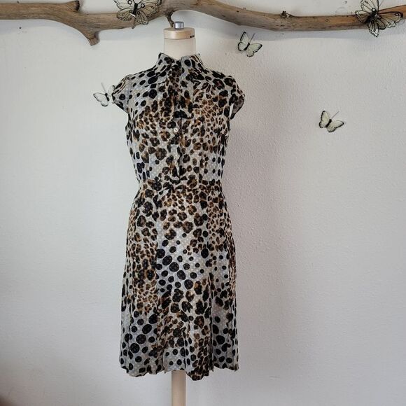 Tuleh leopard print silk organza dress - Picture 1 of 16